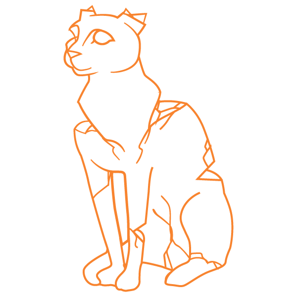 Illustrazione di un famoso gatto egiziano che ha bisogno di un restauro.